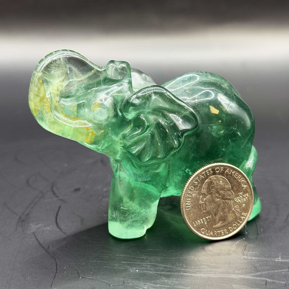 Fluorite Elephant Crystal Figurine - Gem Avenue 