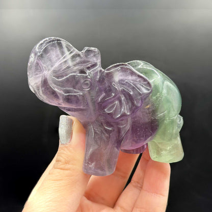 Fluorite Elephant Crystal Figurine - Gem Avenue