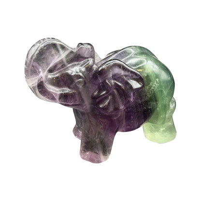 Fluorite Elephant Crystal Figurine - Gem Avenue