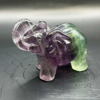Fluorite Elephant Crystal Figurine - Gem Avenue
