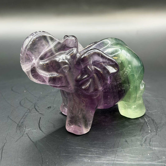Fluorite Elephant Crystal Figurine - Gem Avenue