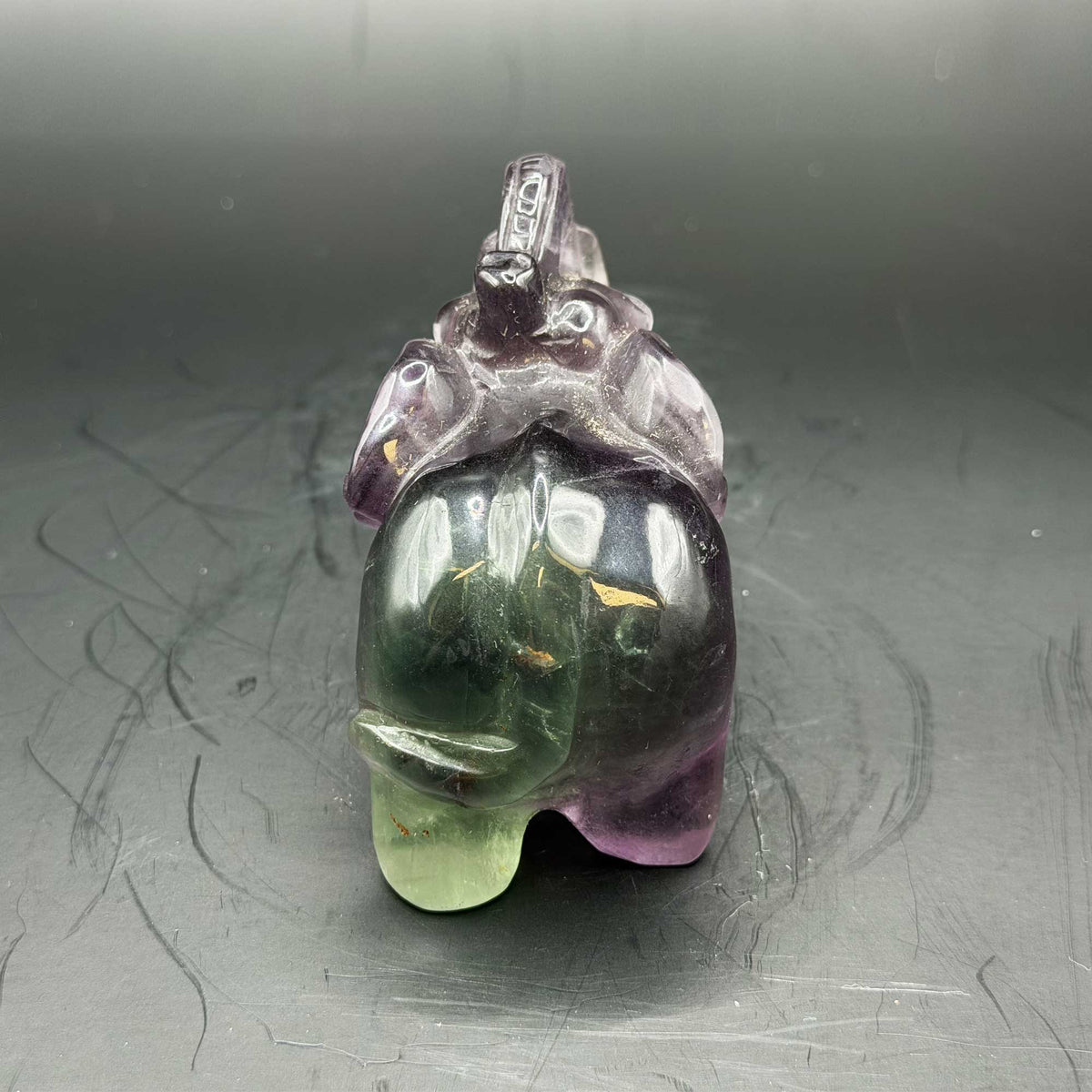 Fluorite Elephant Crystal Figurine - Gem Avenue