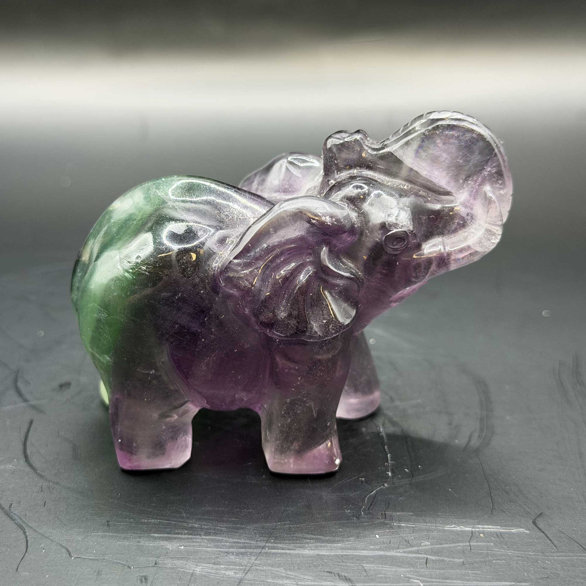 Fluorite Elephant Crystal Figurine - Gem Avenue