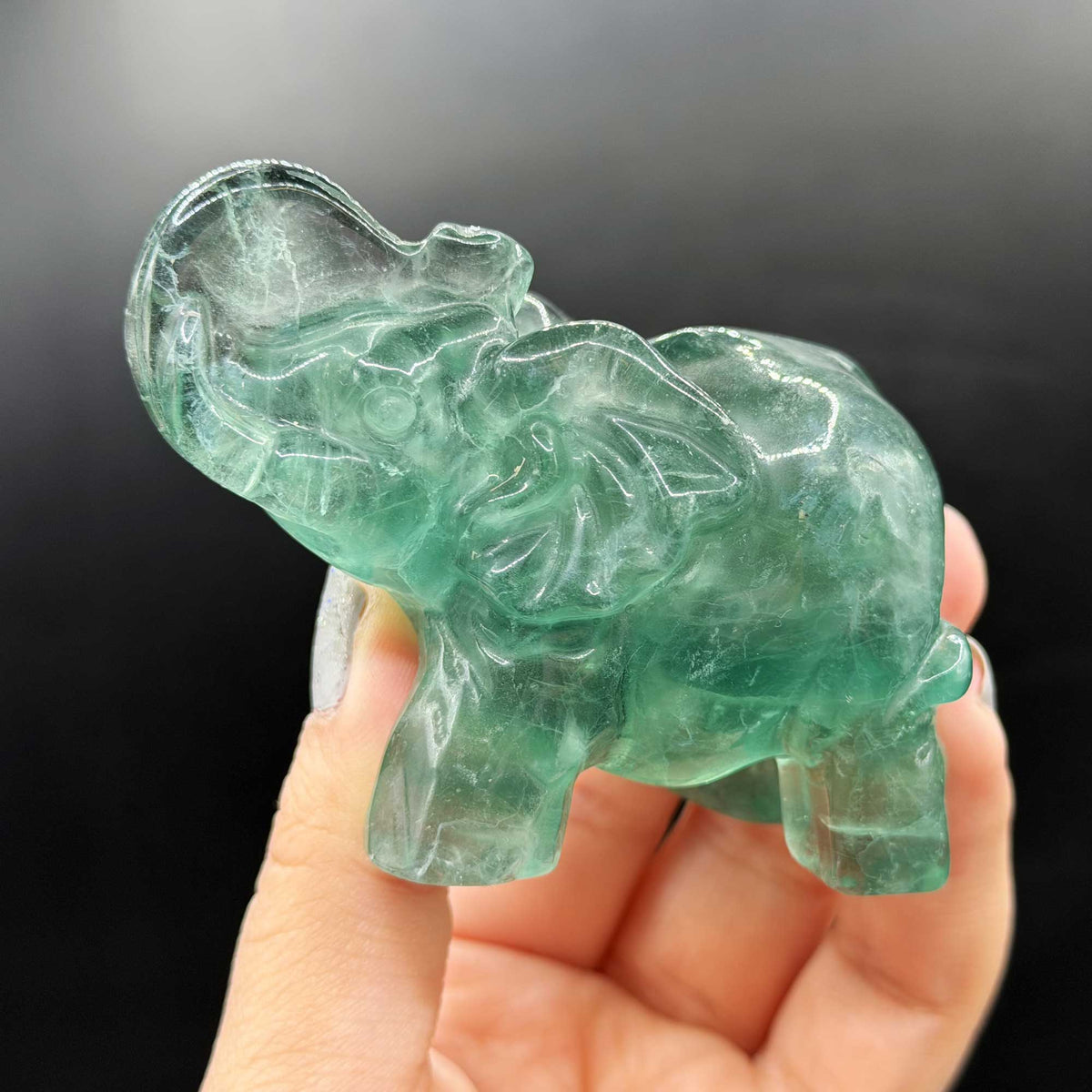 Fluorite Elephant Crystal Figurine - Gem Avenue