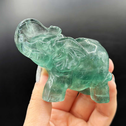 Fluorite Elephant Crystal Figurine - Gem Avenue