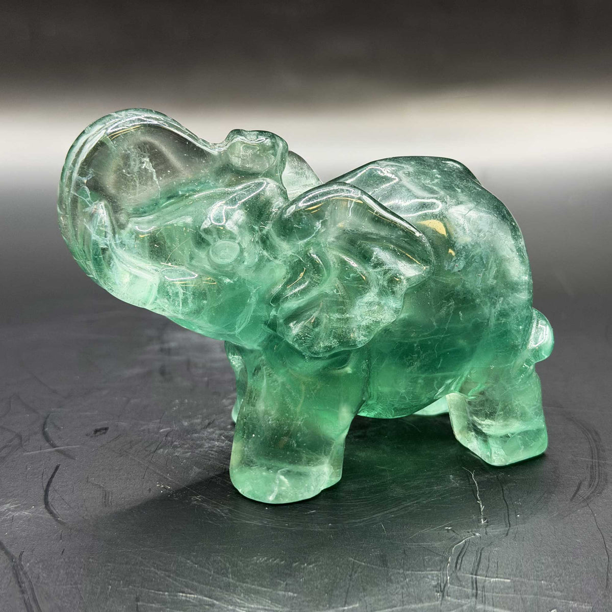Fluorite Elephant Crystal Figurine - Gem Avenue