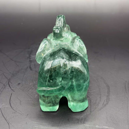 Fluorite Elephant Crystal Figurine - Gem Avenue
