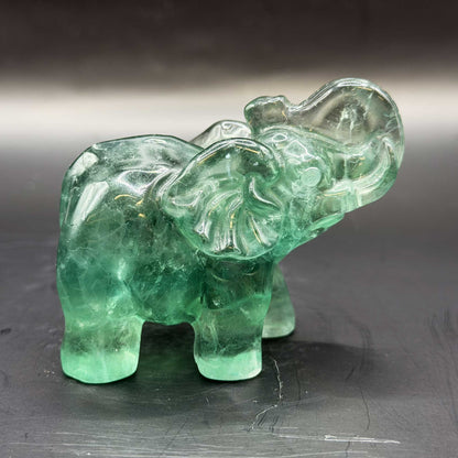 Fluorite Elephant Crystal Figurine - Gem Avenue