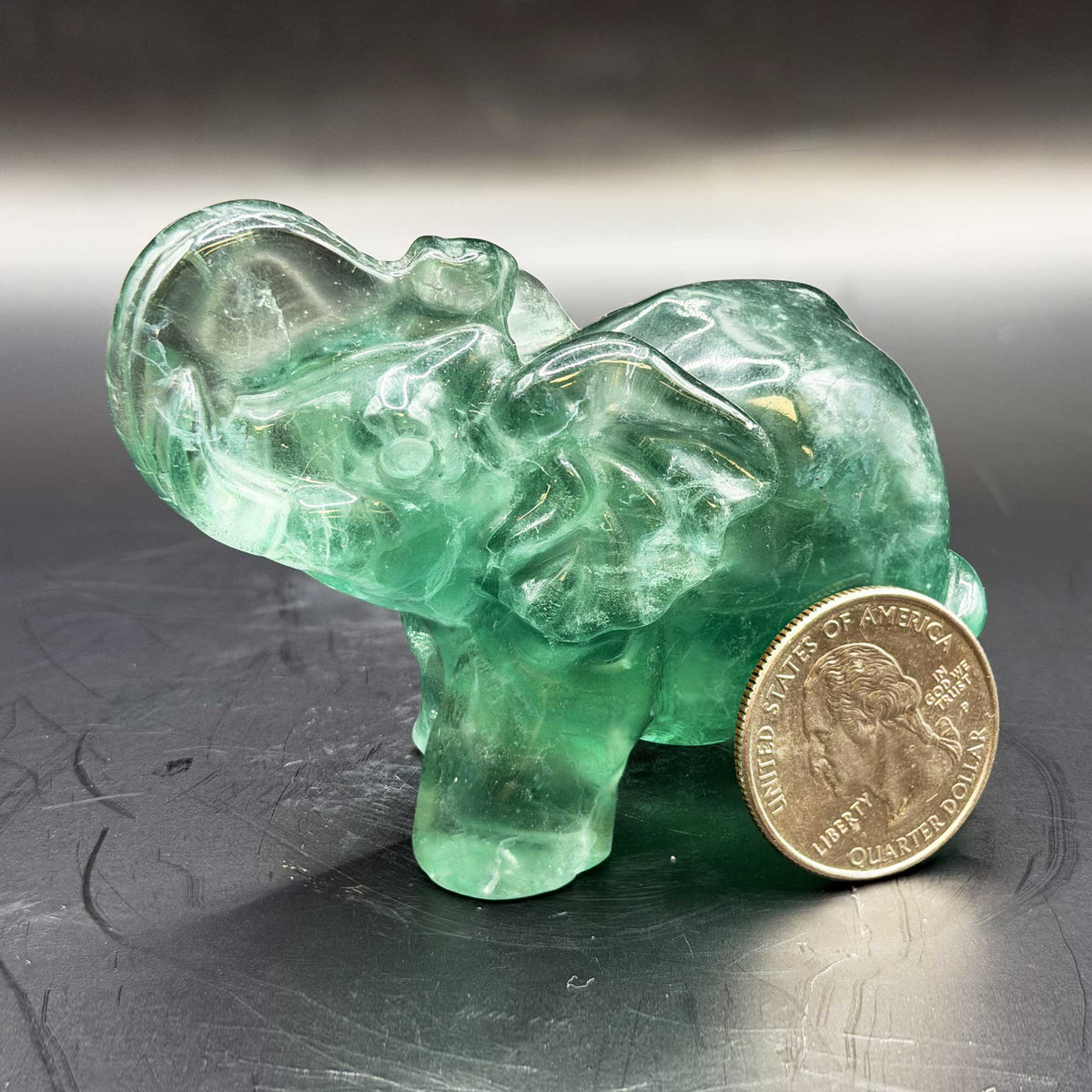 Fluorite Elephant Crystal Figurine - Gem Avenue