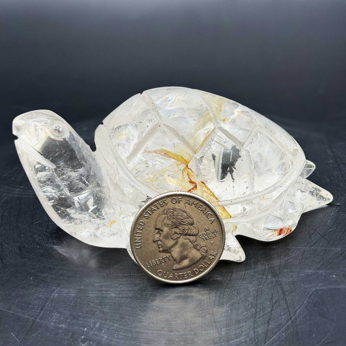 Clear Quartz Turtle Crystal Figurine - Gem Avenue