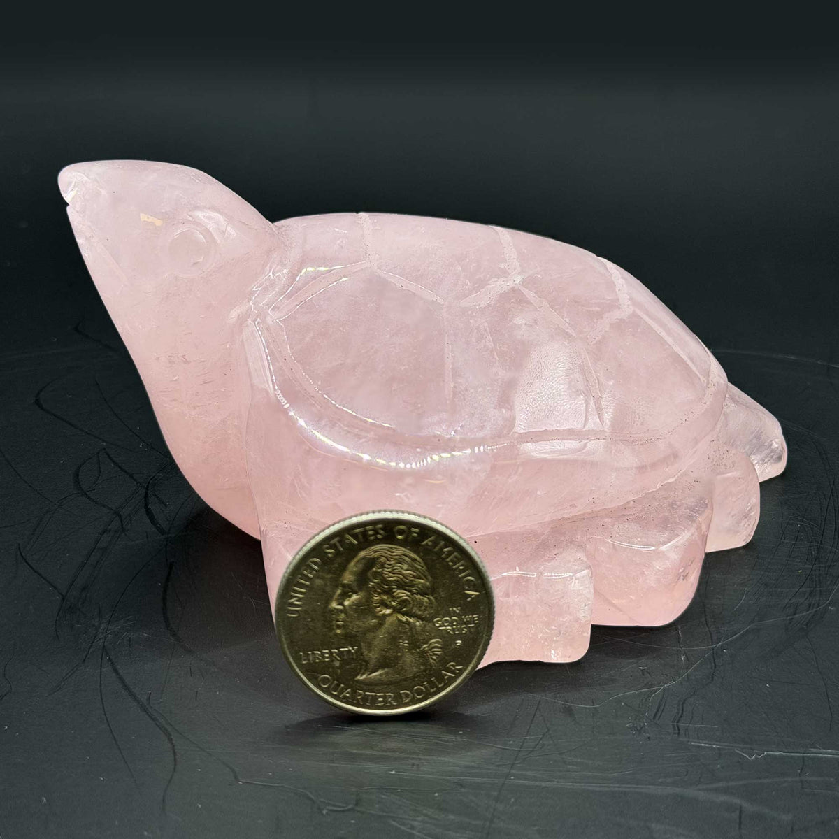Rose Quartz Turtle Figurine -Gem Avenue Ratail