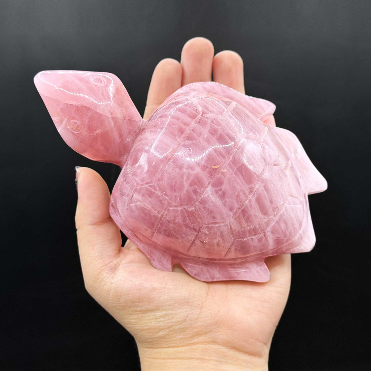 Rose Quartz Crystal Turtle Figurine - Gem Avenue Retail