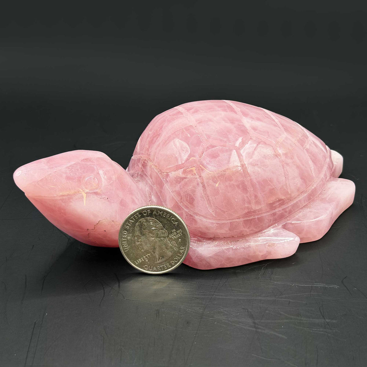 Rose Quartz Crystal Turtle Figurine - Gem Avenue Retail