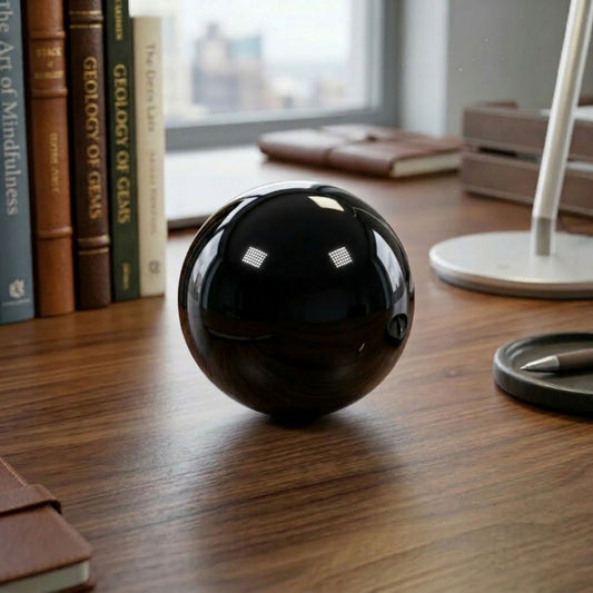 Polished Black Obsidian Crystal Sphere 2" Natural Gemstone Ball for Protection, Energy Healing, Meditation & Home Decor  RBL320