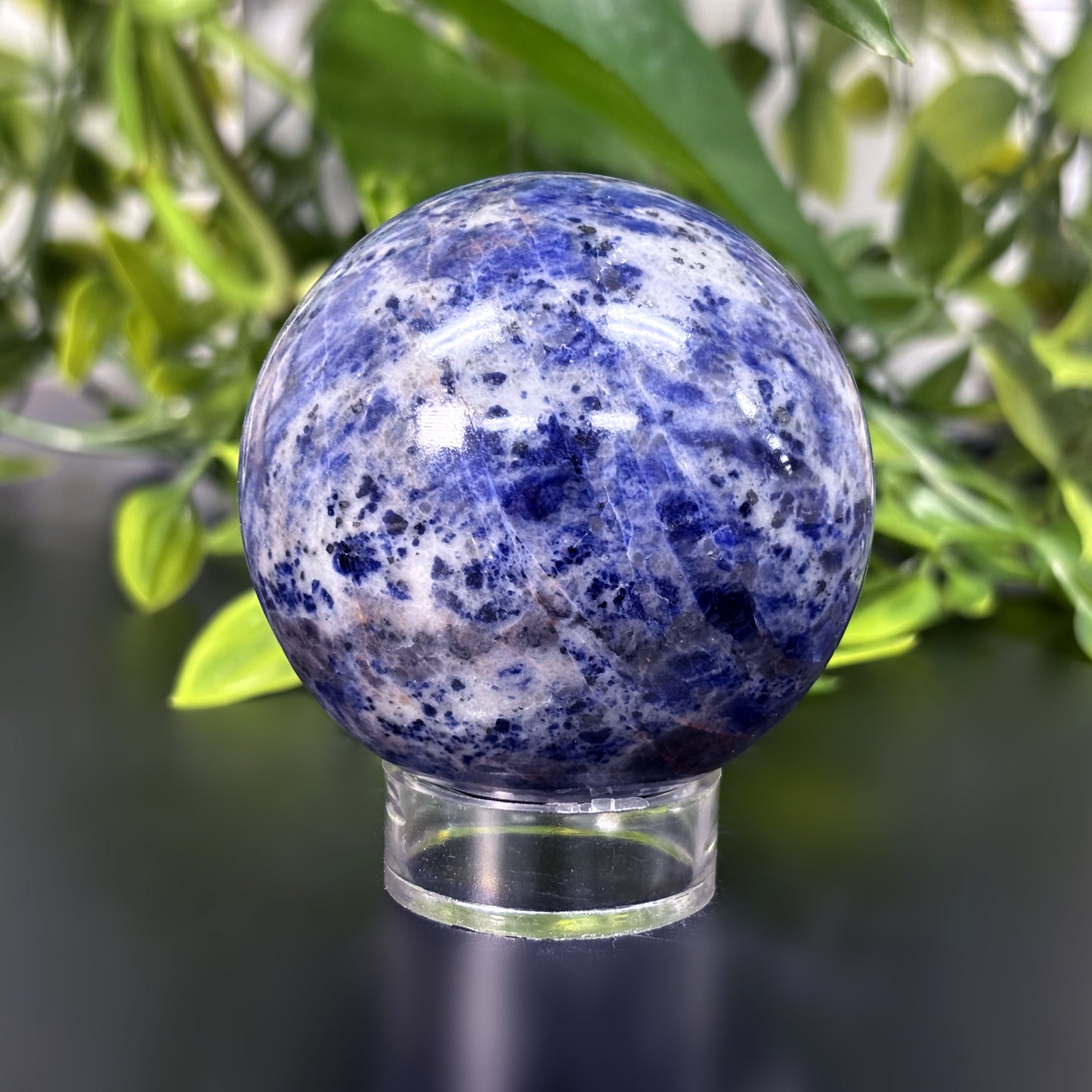 Polished Sodalite Crystal Sphere Ball Natural Healing Gemstone for Meditation, Energy Balance & Home Decor Display - RBL321