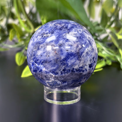 Polished Sodalite Crystal Sphere Ball Natural Healing Gemstone for Meditation, Energy Balance & Home Decor Display - RBL321
