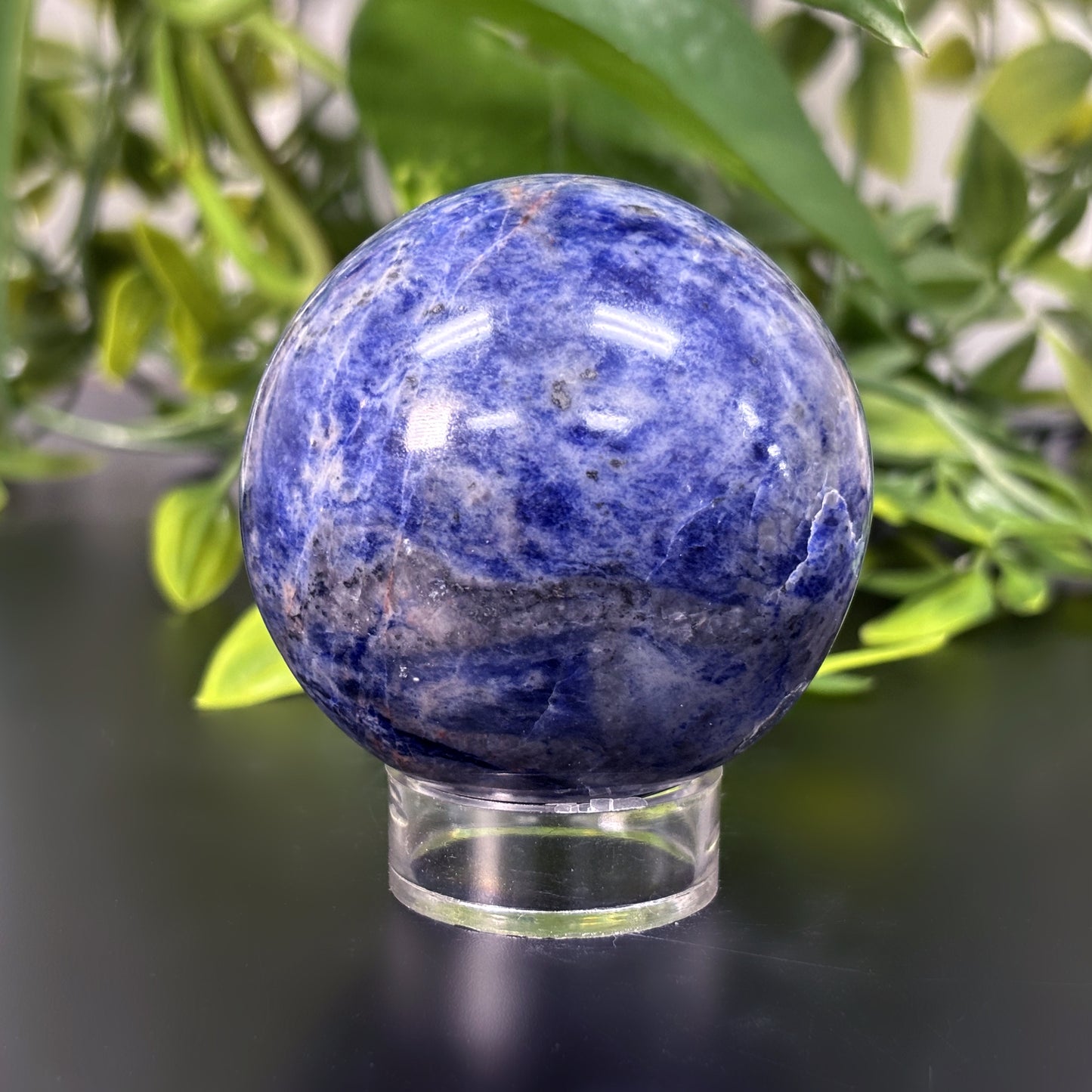 Polished Sodalite Crystal Sphere Ball Natural Healing Gemstone for Meditation, Energy Balance & Home Decor Display - RBL321