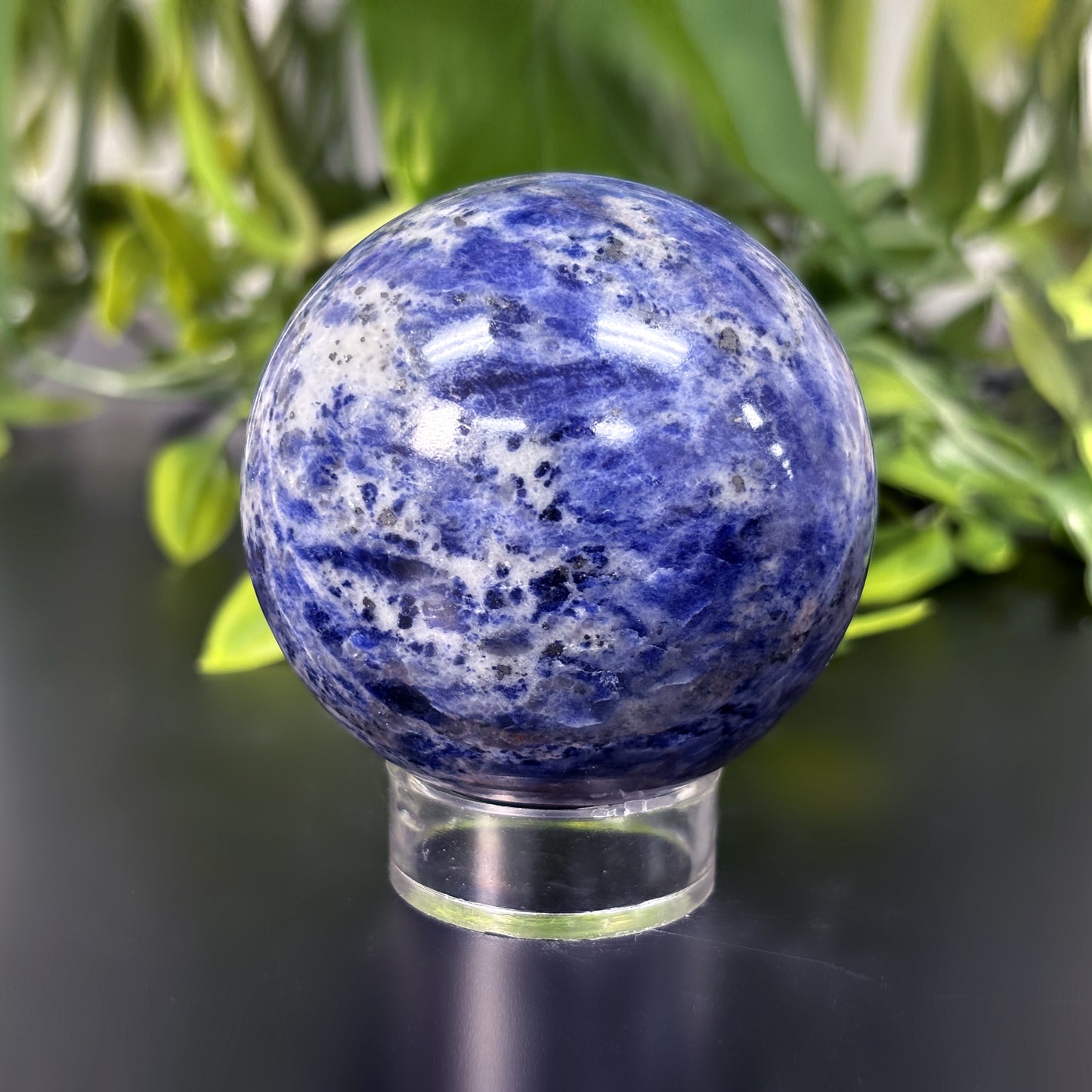 Polished Sodalite Crystal Sphere Ball Natural Healing Gemstone for Meditation, Energy Balance & Home Decor Display - RBL321