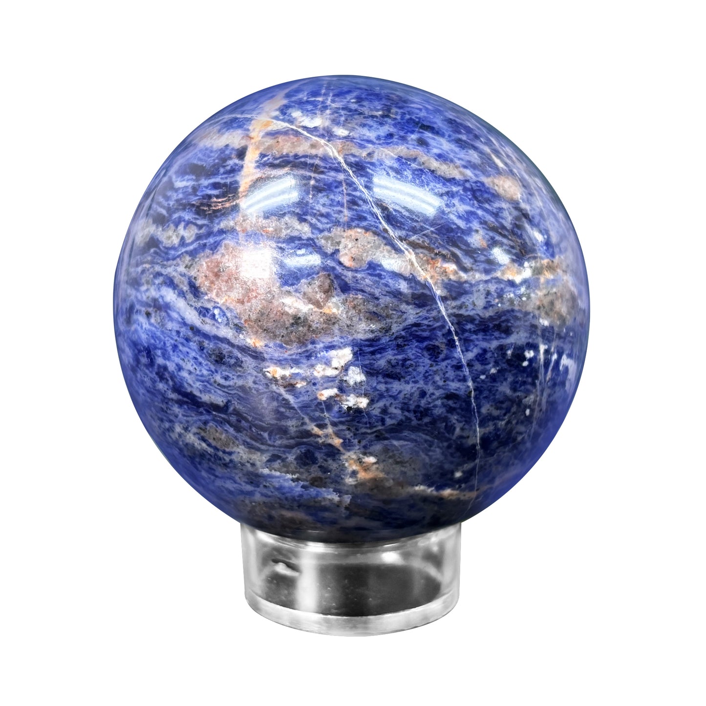 Polished Sodalite Crystal Sphere Ball Natural Blue Gemstone for Meditation, Healing, and Home Décor - RBL322