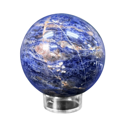 Polished Sodalite Crystal Sphere Ball Natural Blue Gemstone for Meditation, Healing, and Home Décor - RBL322