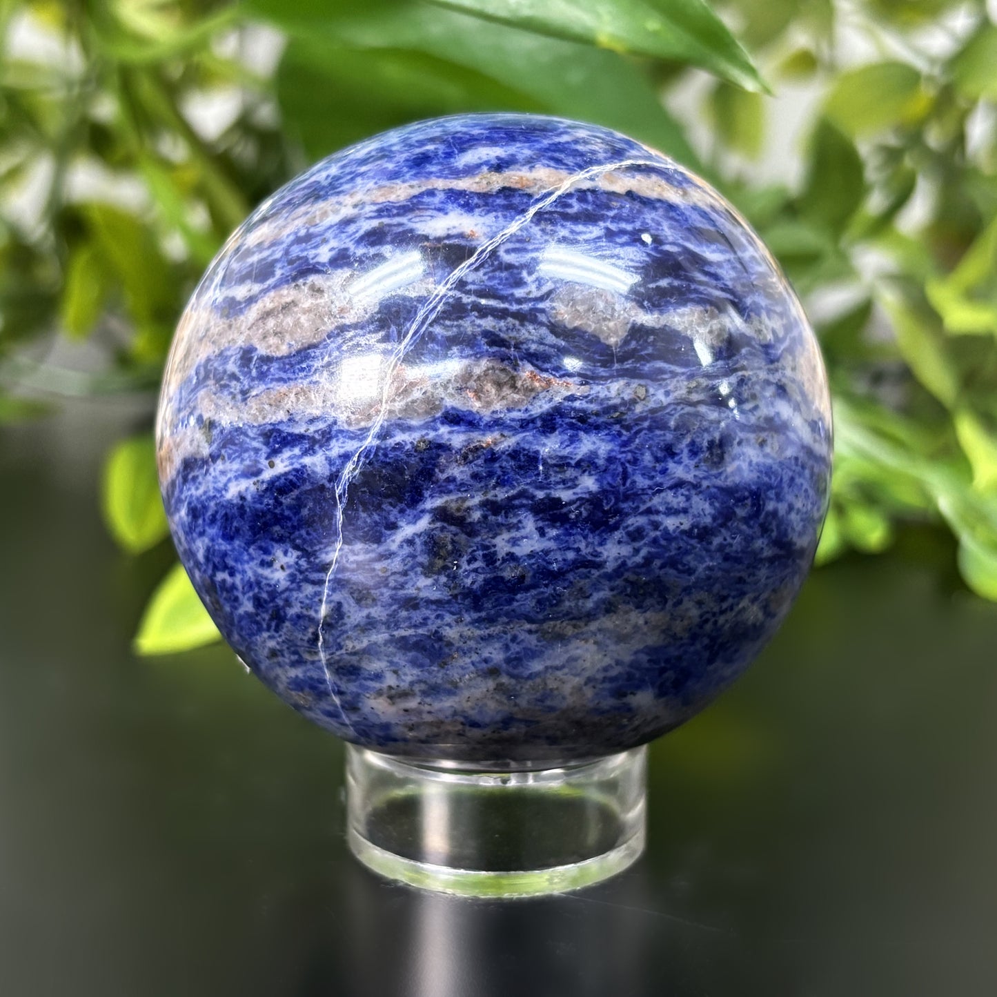 Polished Sodalite Crystal Sphere Ball Natural Blue Gemstone for Meditation, Healing, and Home Décor - RBL322