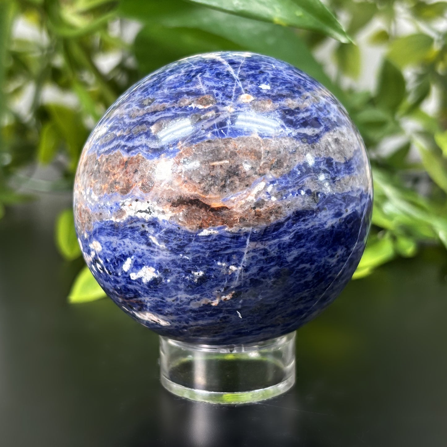 Polished Sodalite Crystal Sphere Ball Natural Blue Gemstone for Meditation, Healing, and Home Décor - RBL322