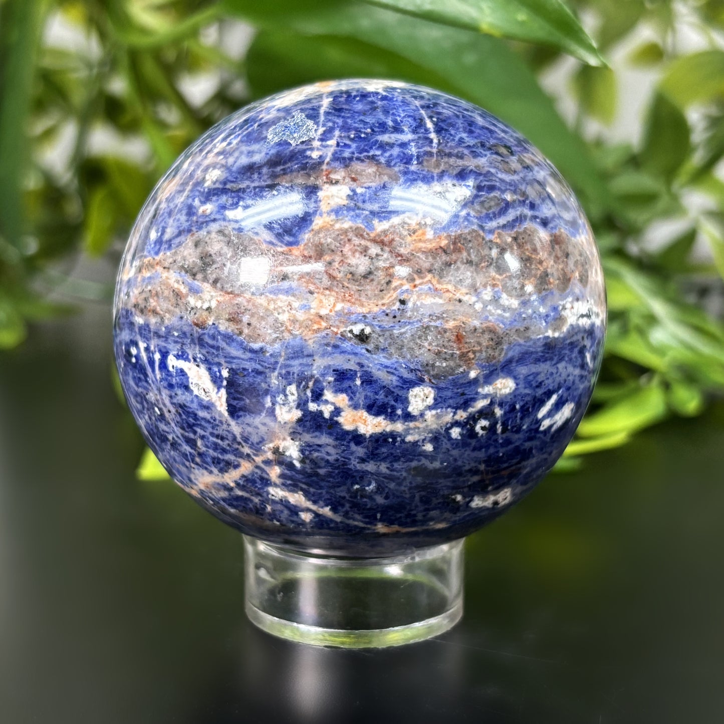 Polished Sodalite Crystal Sphere Ball Natural Blue Gemstone for Meditation, Healing, and Home Décor - RBL322