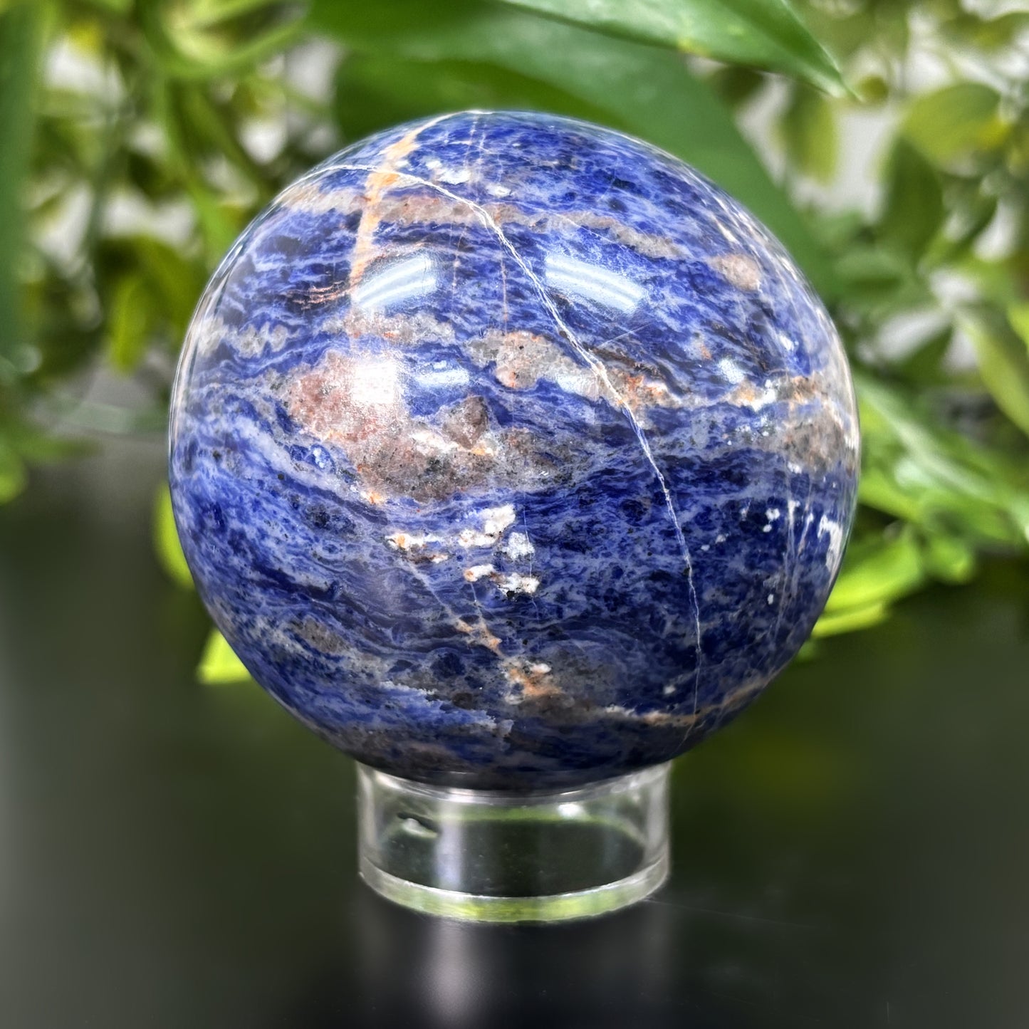Polished Sodalite Crystal Sphere Ball Natural Blue Gemstone for Meditation, Healing, and Home Décor - RBL322