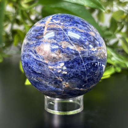 Polished Sodalite Crystal Sphere Ball Natural Blue Gemstone for Meditation, Healing, and Home Décor - RBL322
