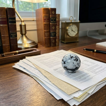 Rainbow Moonstone Crystal Sphere with Black Tourmaline Inclusions Natural Healing & Energy Cleansing Decor - RBL338-B