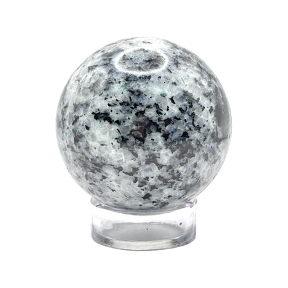 Rainbow Moonstone Crystal Sphere with Black Tourmaline Inclusions Natural Healing & Energy Cleansing Decor - RBL338-F