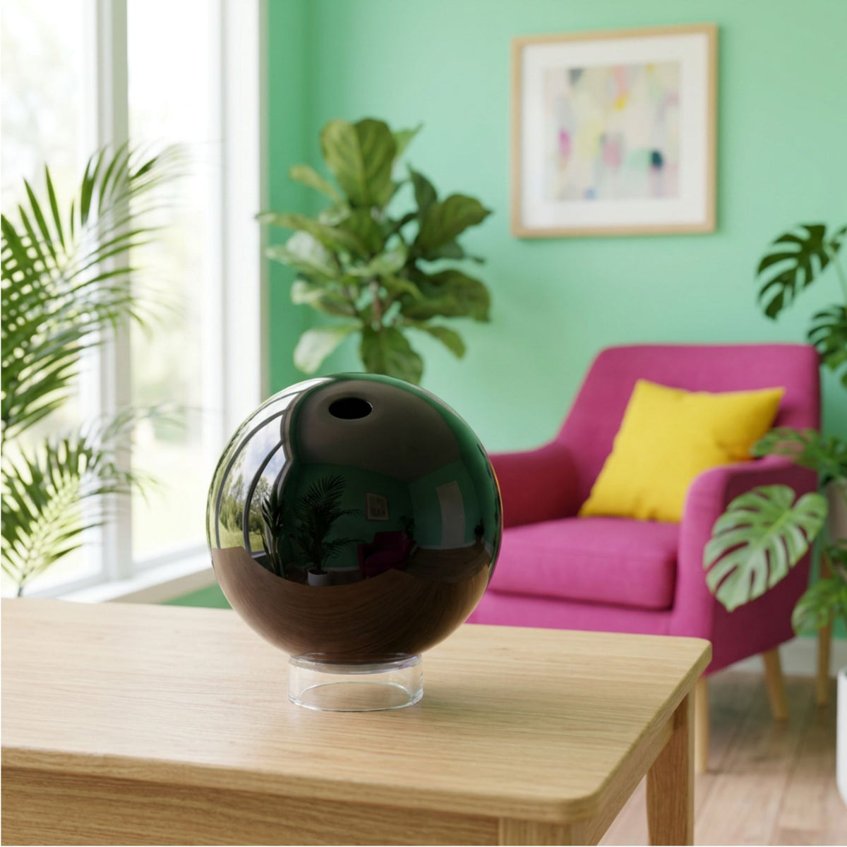 Natural Black Obsidian Crystal Sphere Ball Polished Healing Stone for Energy, Meditation & Home Decor Crystal Ball for Collectors -RBL340