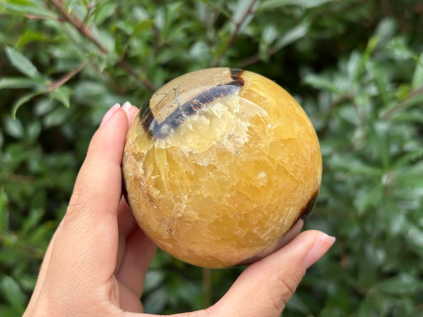 Natural polished Septarian sphere crystal a unique dragon stone decor piece for home, office, meditation, healing, and positive energy - RBL345