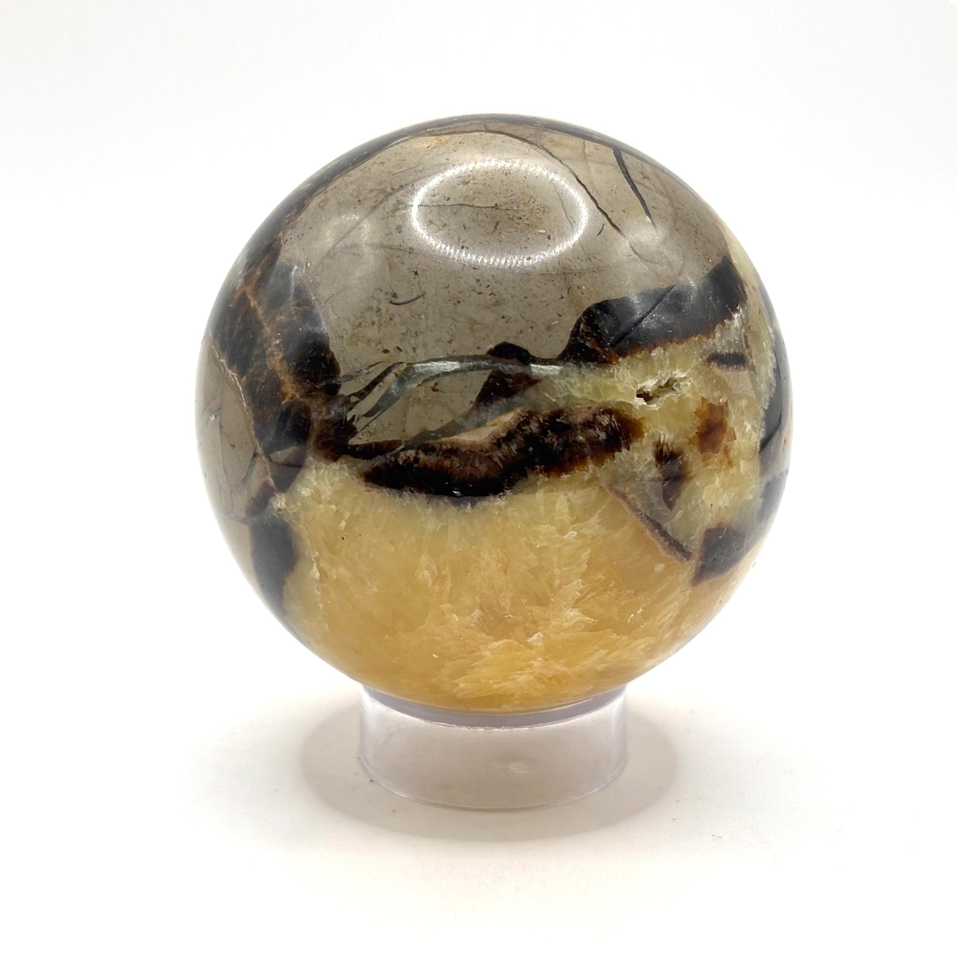 Natural polished Septarian sphere - Gem Avenue Retail
