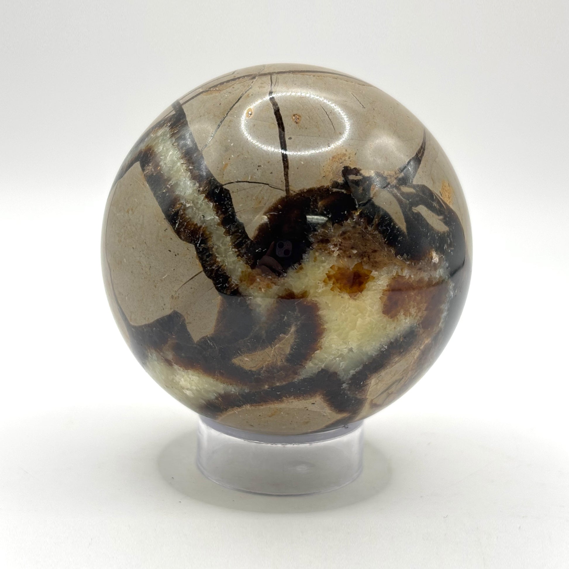 Natural Polished Septarian Sphere - Gem Avenue