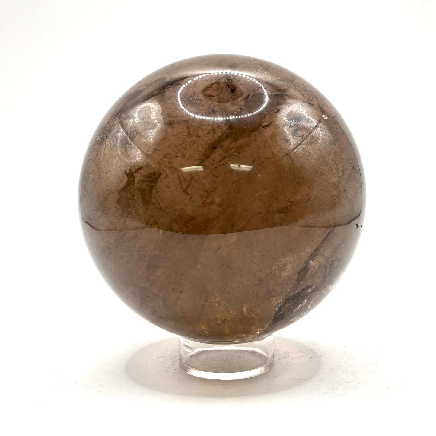 Natural Smoky Quartz Crystal Sphere Ball for Energy Healing, Meditation, Focus & Home Decorative Display - RBL348