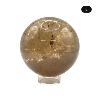 Natural Smoky Quartz Crystal Sphere Ball for Energy Healing, Meditation, Focus & Home Decorative Display - RBL348