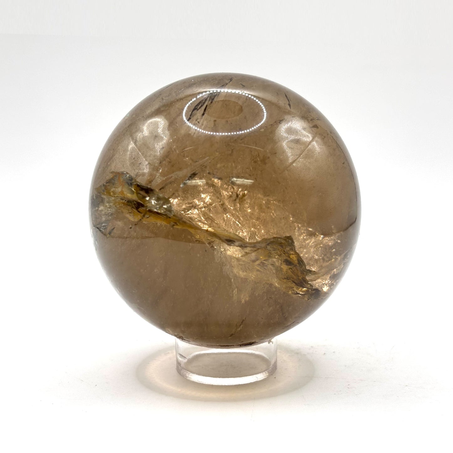 Natural Smoky Quartz Crystal Sphere Ball for Energy Healing, Meditation, Focus & Home Decorative Display - RBL348