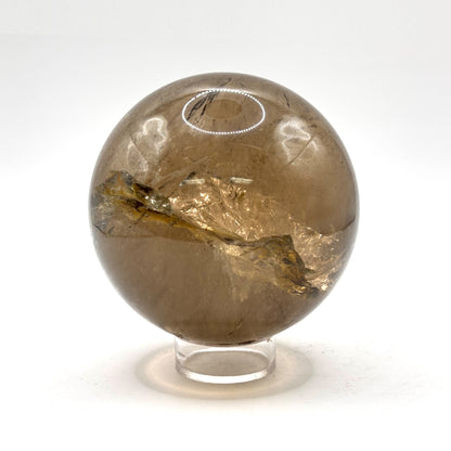 Natural Smoky Quartz Crystal Sphere Ball for Energy Healing, Meditation, Focus & Home Decorative Display - RBL348