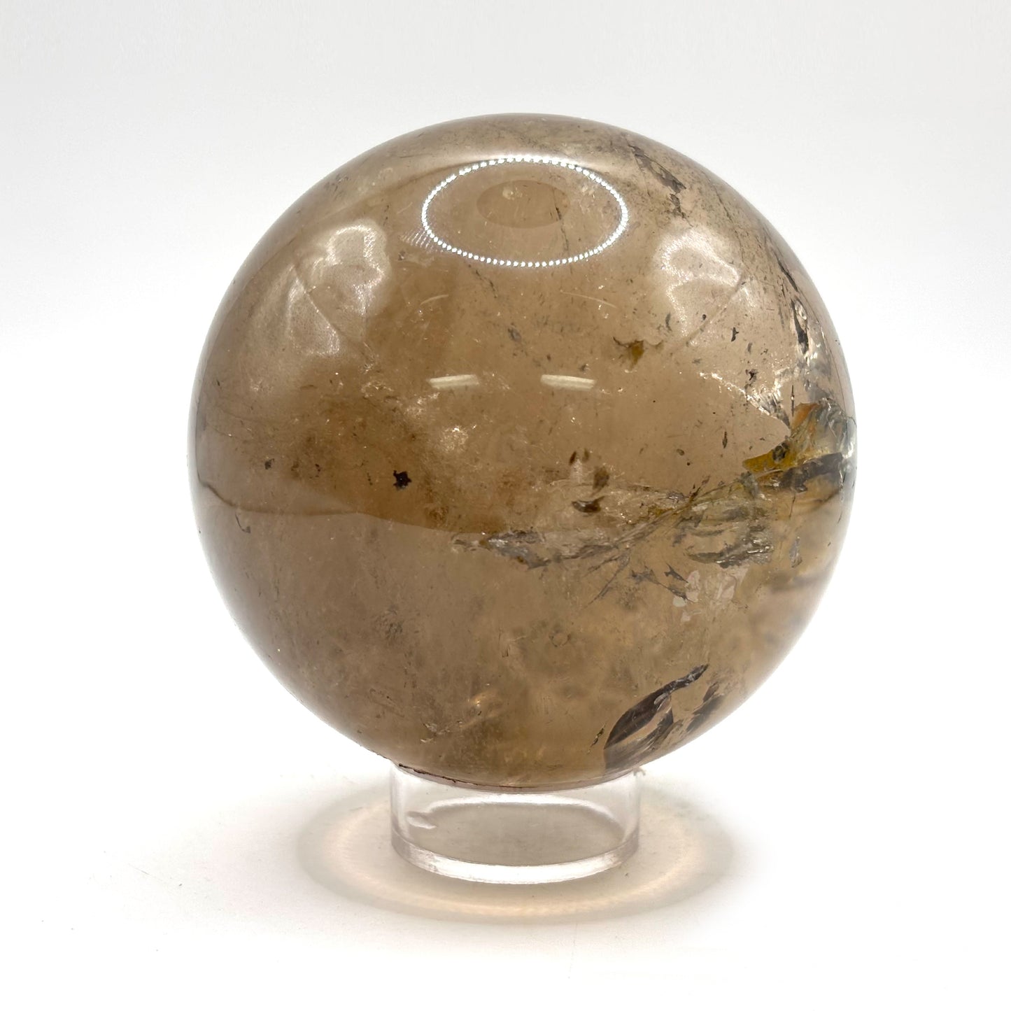 Natural Smoky Quartz Crystal Sphere Ball for Energy Healing, Meditation, Focus & Home Decorative Display - RBL348