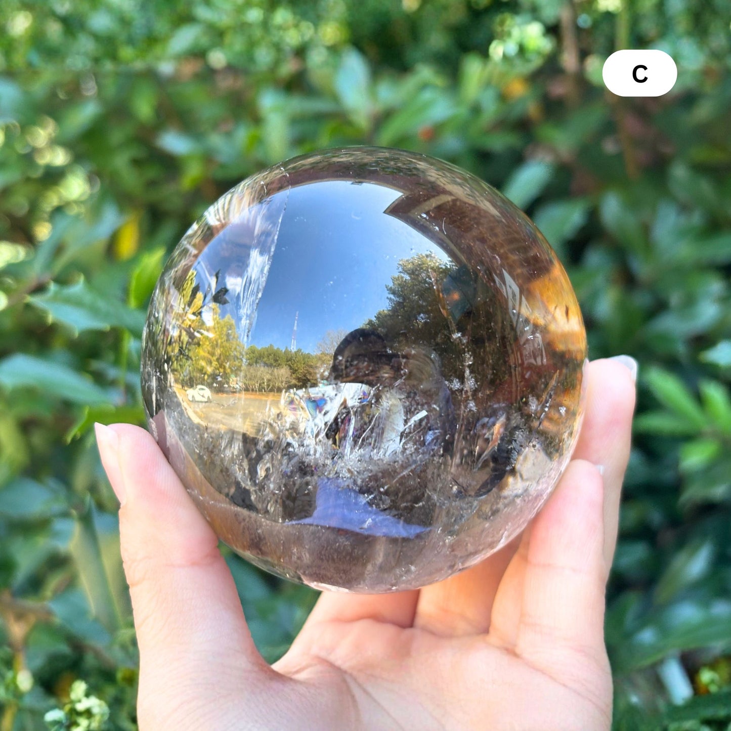 Natural Smoky Quartz Crystal Sphere Ball for Energy Healing, Meditation, Focus & Home Decorative Display - RBL348