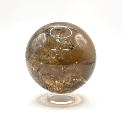 Natural Smoky Quartz Crystal Sphere Ball for Energy Healing, Meditation, Focus & Home Decorative Display - RBL348