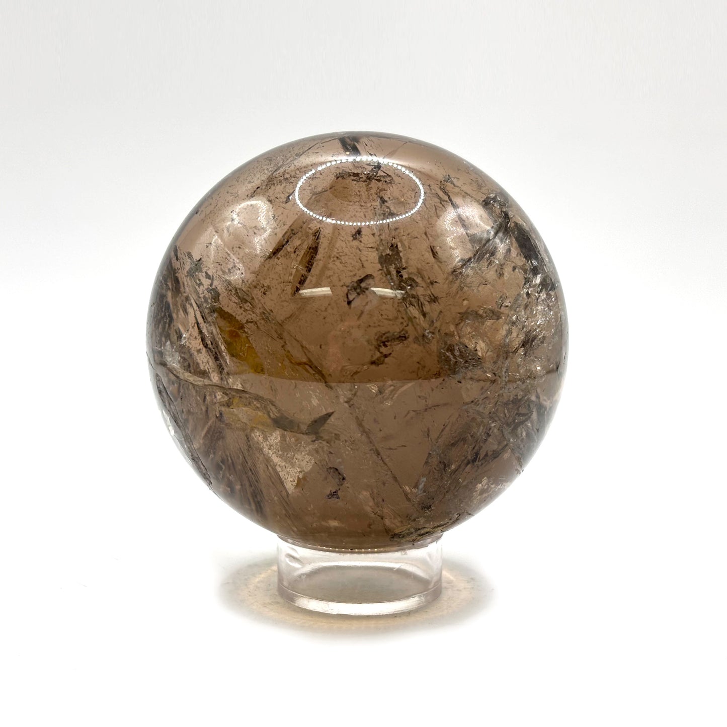 Natural Smoky Quartz Crystal Sphere Ball for Energy Healing, Meditation, Focus & Home Decorative Display - RBL348
