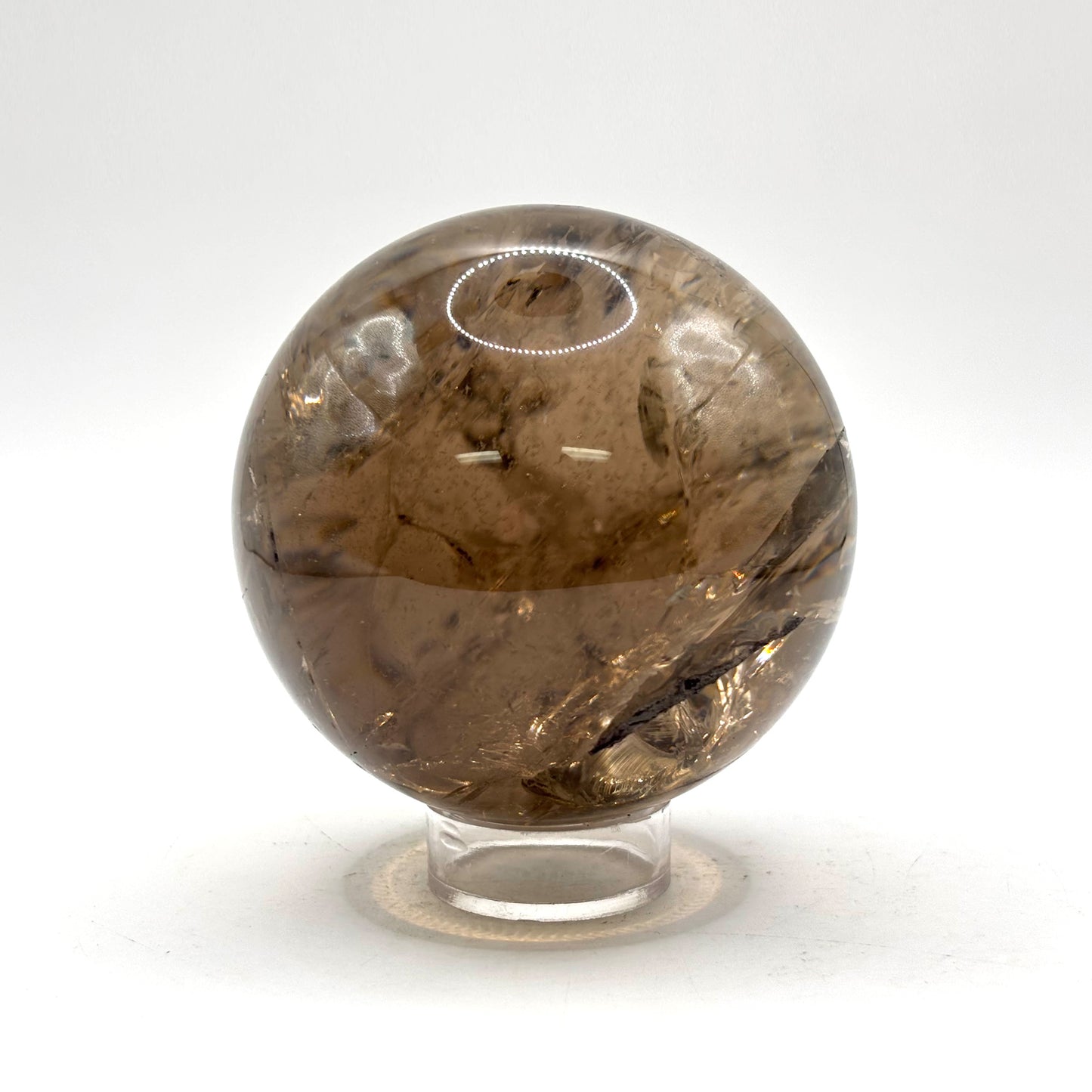 Natural Smoky Quartz Crystal Sphere Ball for Energy Healing, Meditation, Focus & Home Decorative Display - RBL348