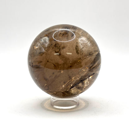 Natural Smoky Quartz Crystal Sphere Ball for Energy Healing, Meditation, Focus & Home Decorative Display - RBL348