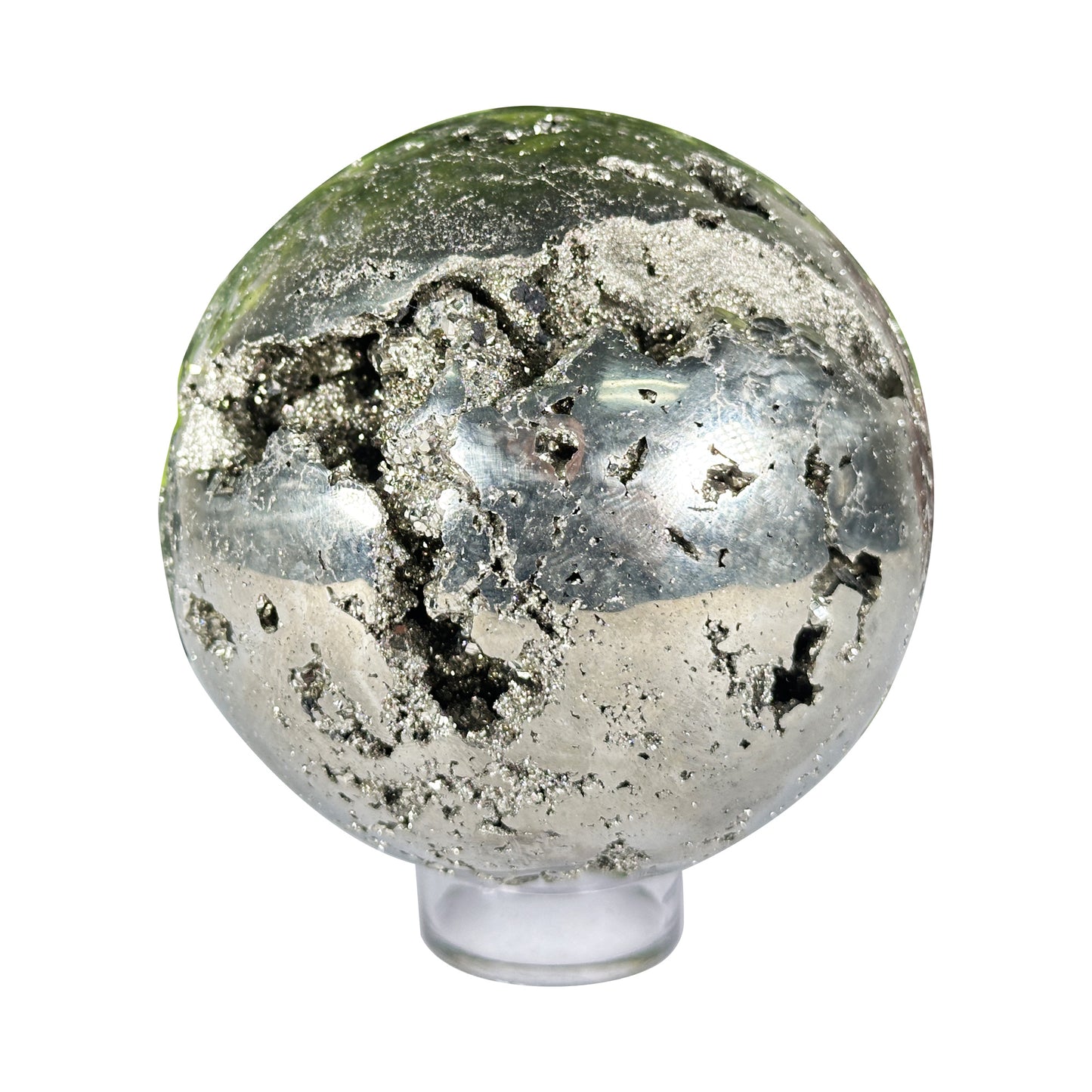 3" Polished Pyrite Sphere from Peru Natural Deep Druzy Vugs