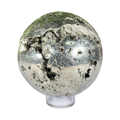 3" Polished Pyrite Sphere from Peru Natural Deep Druzy Vugs