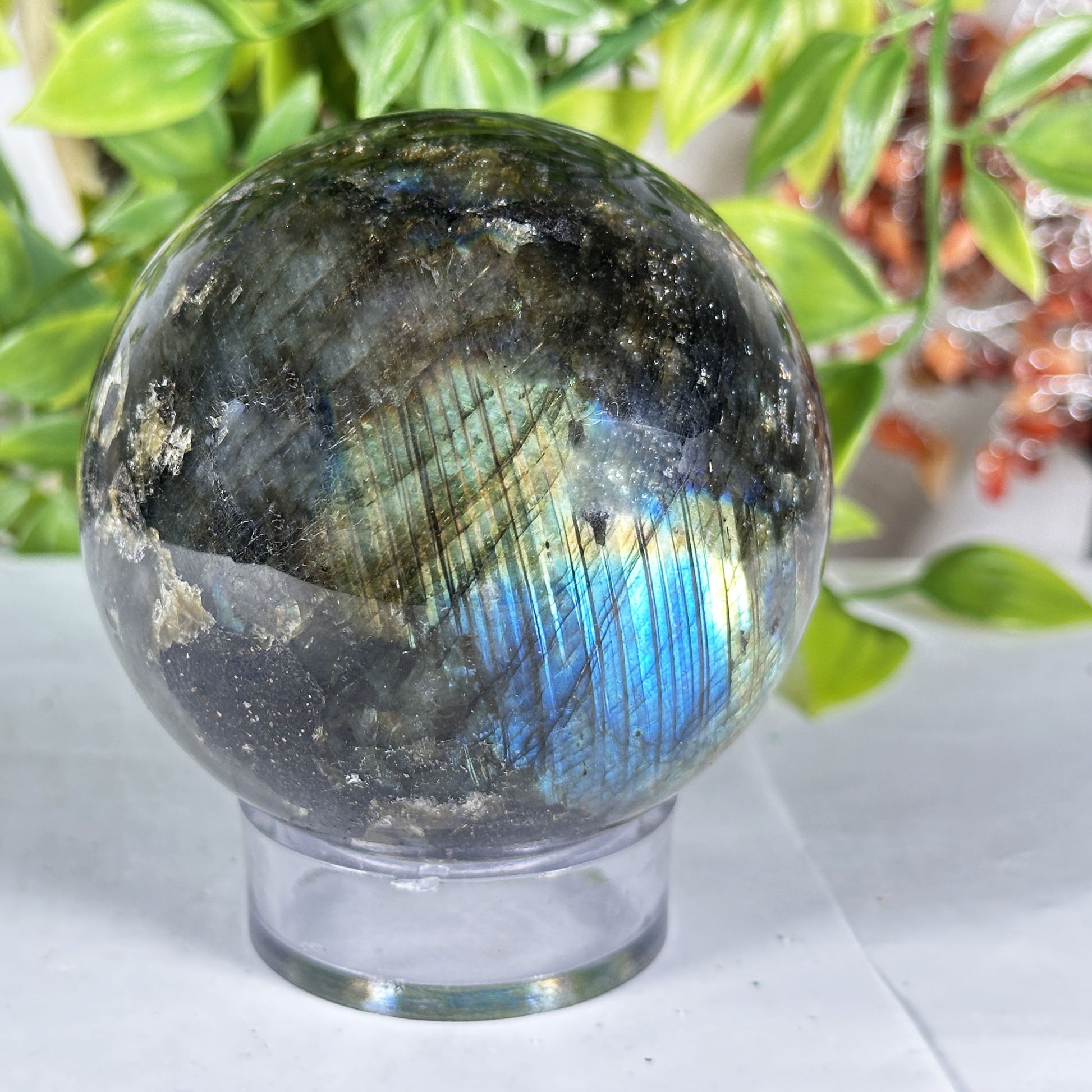 Polished Labradorite Crystal Sphere - Gem Avenue Retail
