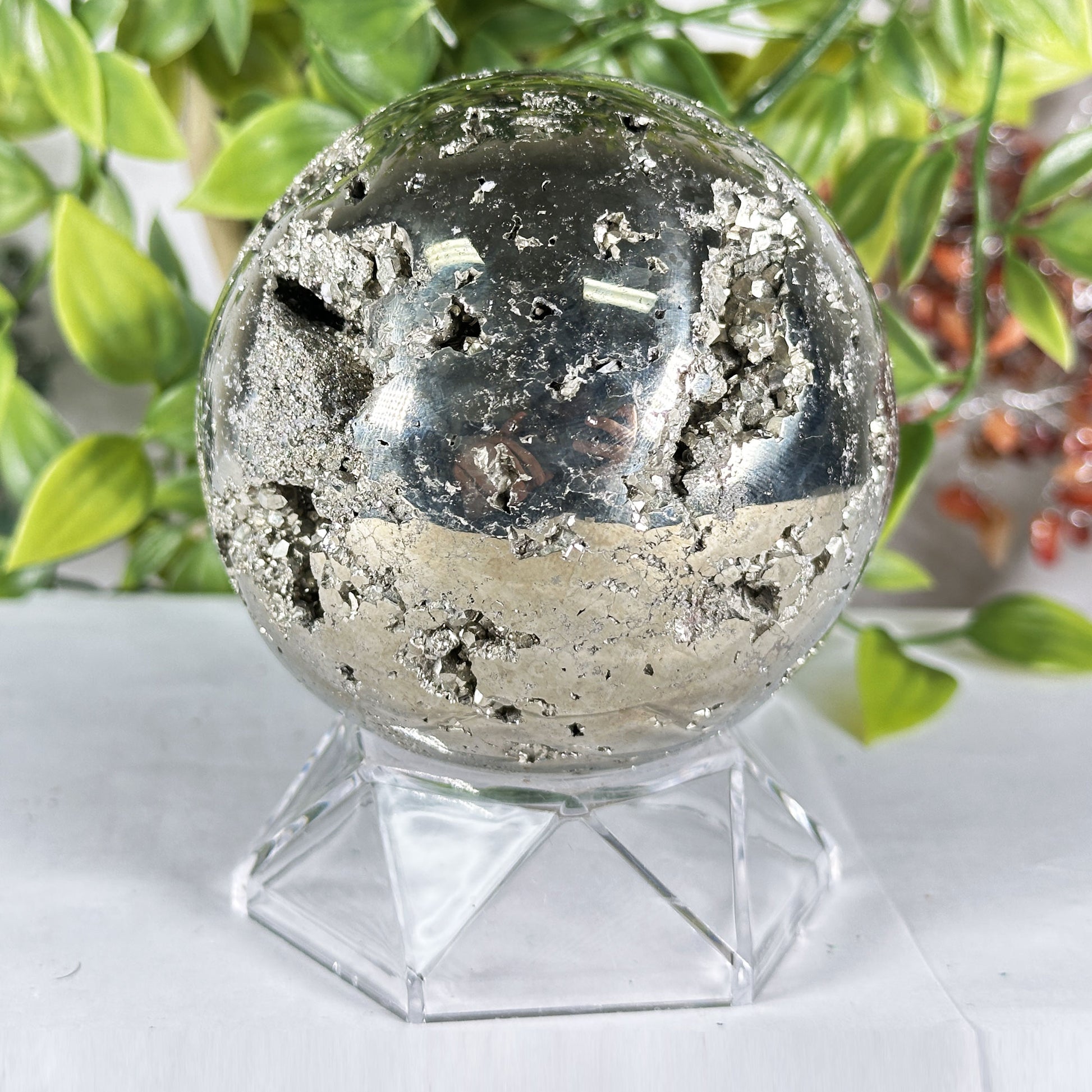 Polished Pyrite Crystal Sphere - Gem Avenue Retail