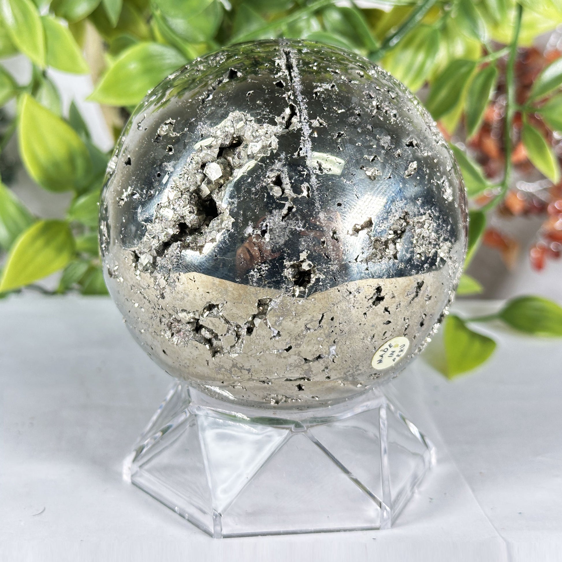 Polished Pyrite Crystal Sphere - Gem Avenue Retail